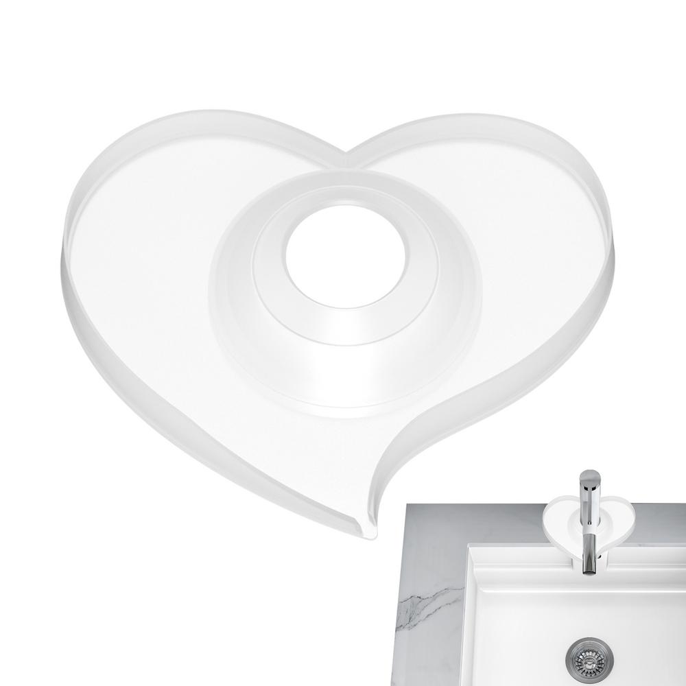 

Portable Silicone Sink Faucet Mat Diversion Drain Pad Heart Shape Sink Faucet Splash Plate For Keeping Bathroom Countertop Dry белый