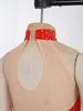 Barn Jenter Gymnastikk Trikot Trening Danse Jumpsuit Ermeløs Sheer Mesh Patchwork Skating Bodysuit