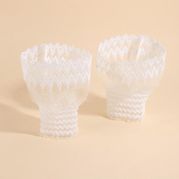 Stylish Sheer Wrist Cuffs Lace Pattern Detail Nails Photography Accessories Lightweight Fabric