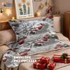 3pcs Imitation Relief Santa Claus Printed Coreless Bedding Set, Multi Size Bedroom Bedding Decoration, Machine Washable