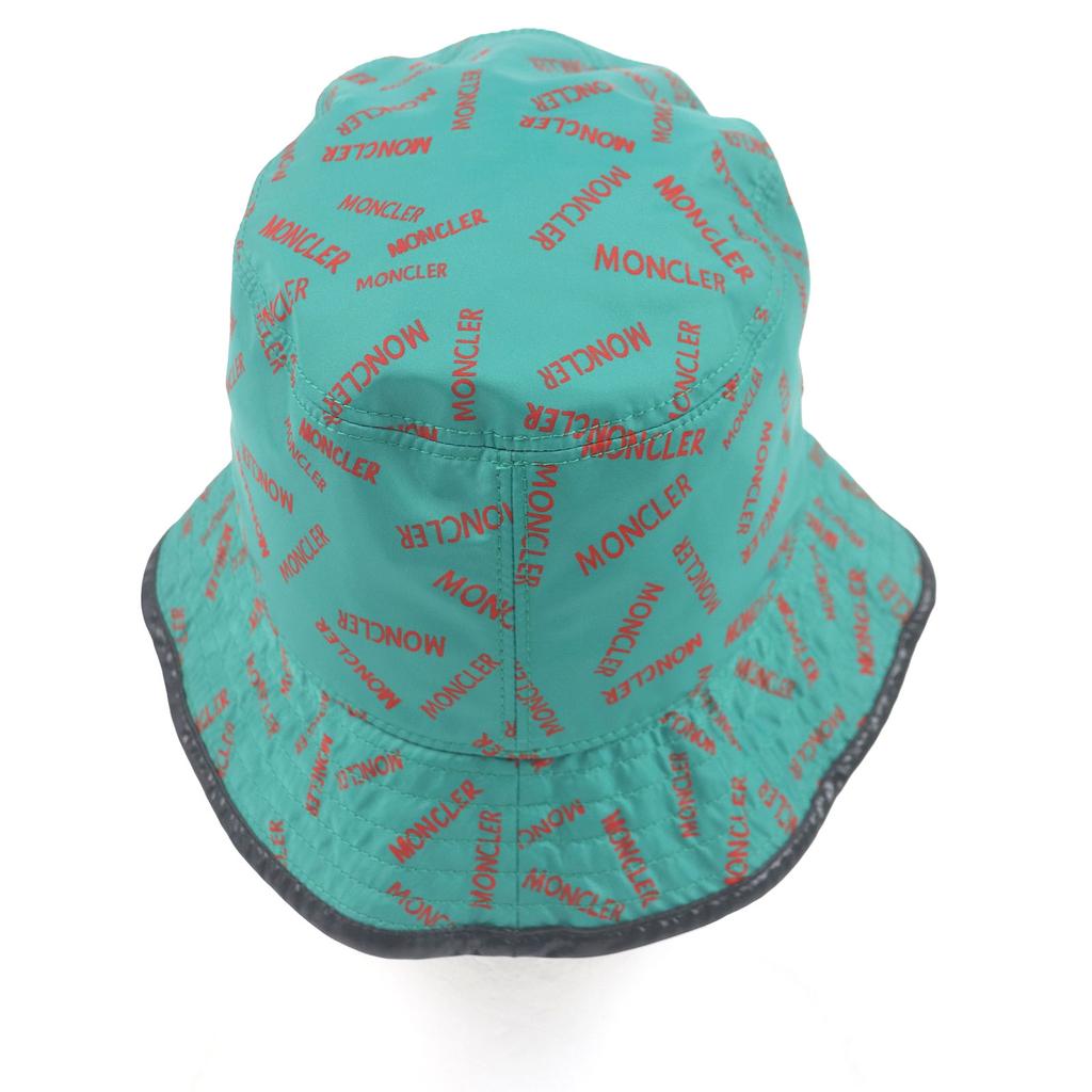 Pristine MONCLER hat BUCKET HAT reversible Green black polyester L Used