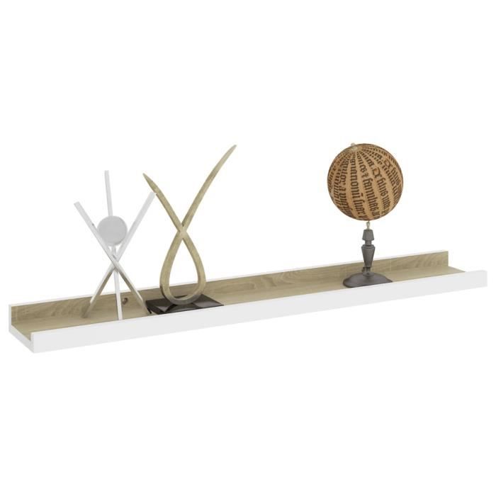 VidaXL Wall Shelves 4 Pcs White and Sonoma Oak 60x9x3 Cm