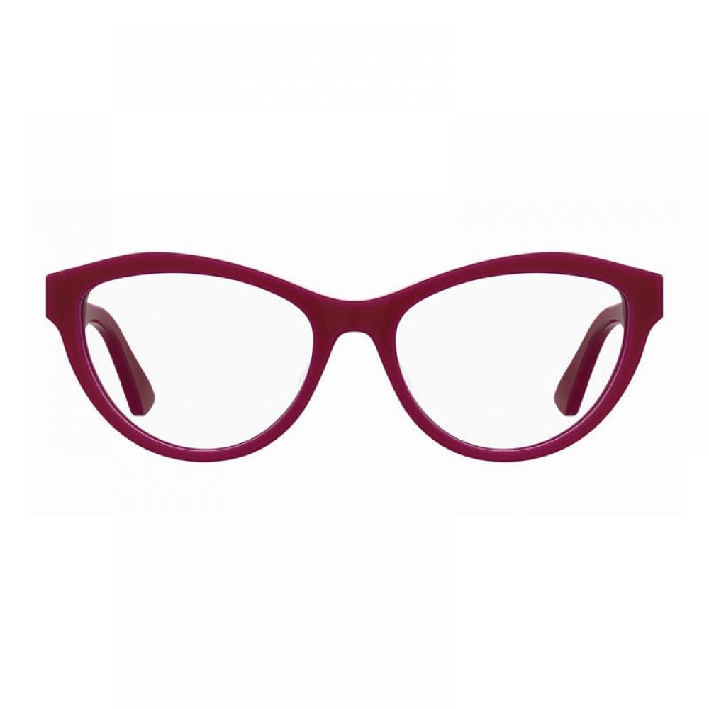 Moschino Cat Eye Full Rim Eyeglasses Red Frame And Clear Demo Lenses Model Mos