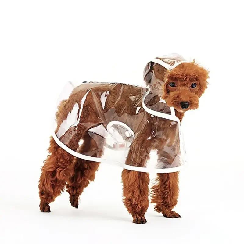 Haustier Hund Welpe Transparent Regenbekleidung Regenmantel Haustier Kapuzenjacke Wasserdicht Jacke Kleidung Zuhause Hundezubehör Regenmäntel