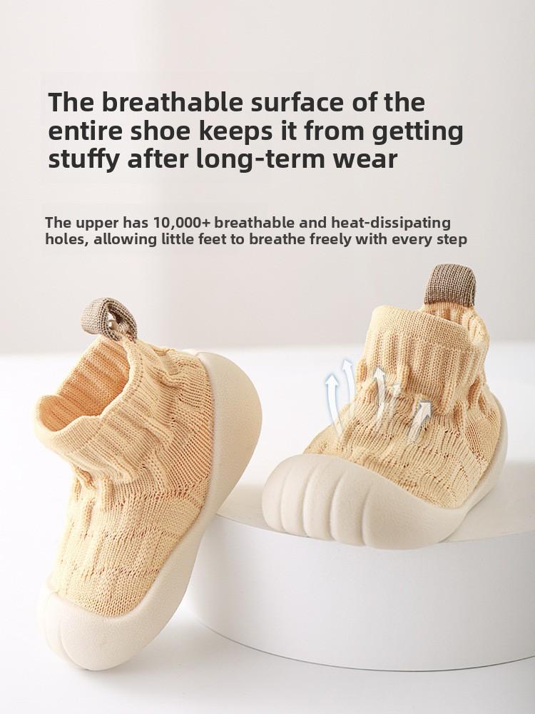 Spring Autumn New Baby Floor Socks Soft Sole Cold Insulation Non-Slip Solid Color Pre-Walker Shoes for Toddler Boys Girls