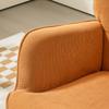 Accent Chair with Stool, Recliner In Corduroy Look, Armchair with Wooden Legs, for Living Room, Brown