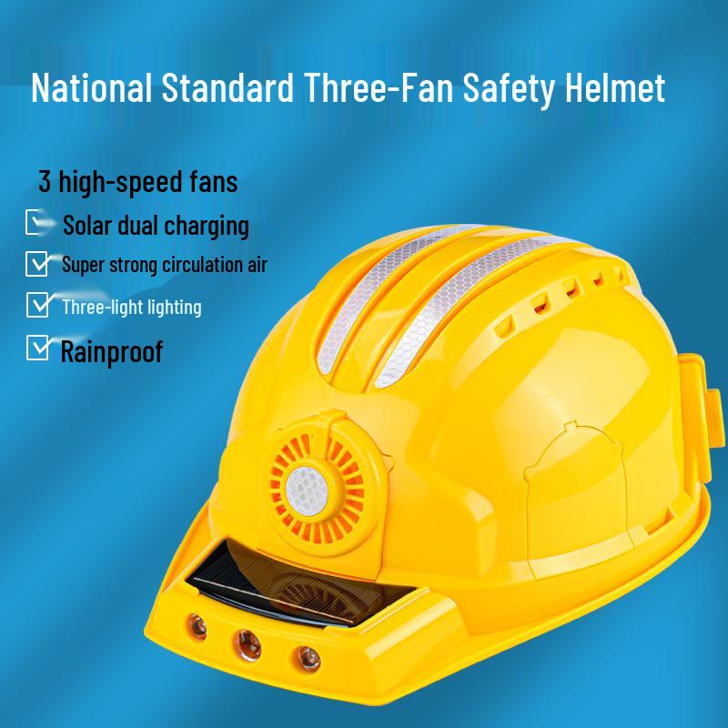

Solar-Powered Cooling Safety Helmet with Fan & Sun Protection