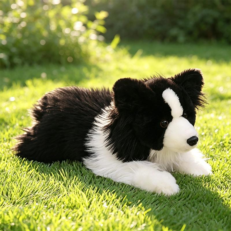 15/20/25CM Simulation Border Collie Plush Toys Cute Soft Pet Dog Puppy Animal Plushies Pillow Doll Kid Accompany Sleep Hug Gifts