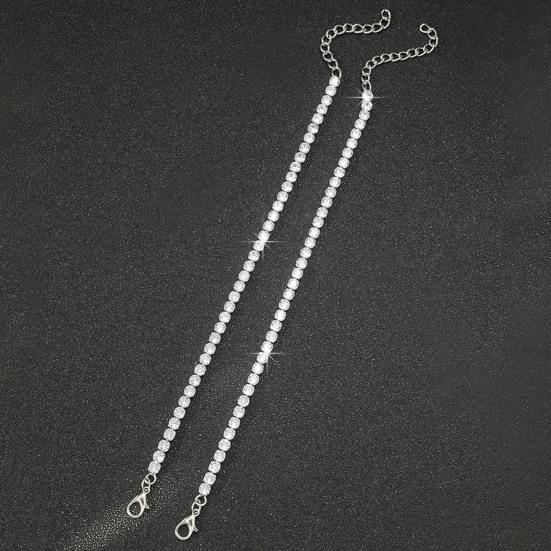 1/2Pcs Women Bracelet, Cubic Zirconia Inlaid Bracelet with Claw-Setting Technology, Adjustable Chain Wristband for Jewelry Gift