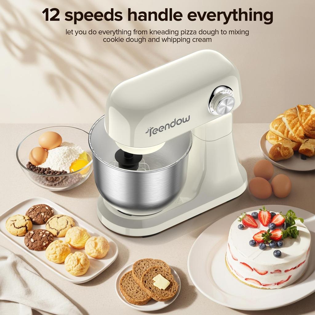 TEENDOW SM-B03 Home Food Processor,1500W,12 speed settings,extra-large 5L capacity,304 stainless steel bowl,food-grade accessories.