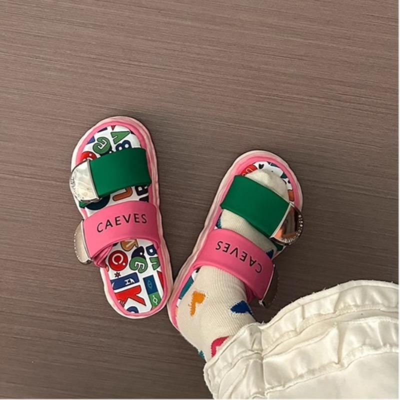 Fashion Comfort Women's Sandals Fashion Cute Cartoon Bear One-word Buckle with Velcro Sandals Womens Beach Cool Slippers Sandalias Mujer