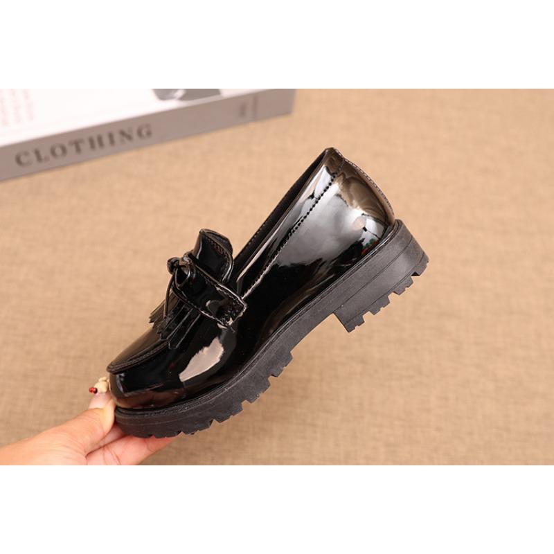 Kids Girls British Style Tassel Princess Mary Jane Leather Dress Shoes