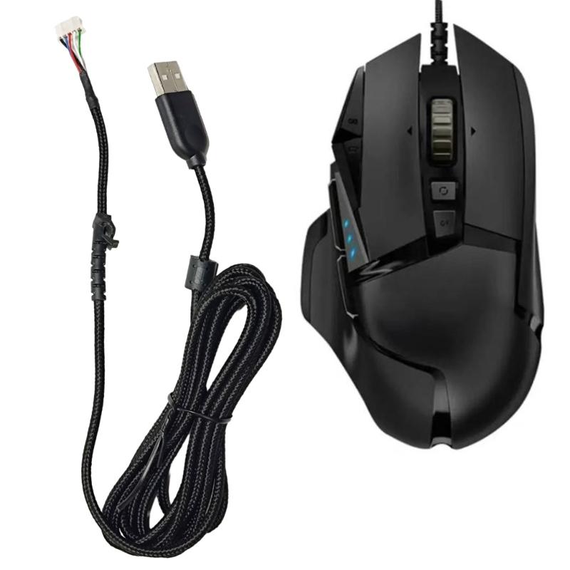 USB Mouse Cable Cord Nylons Mouse Line Replacement Wire for G502 Mouse Replacement Part Repair Accessory