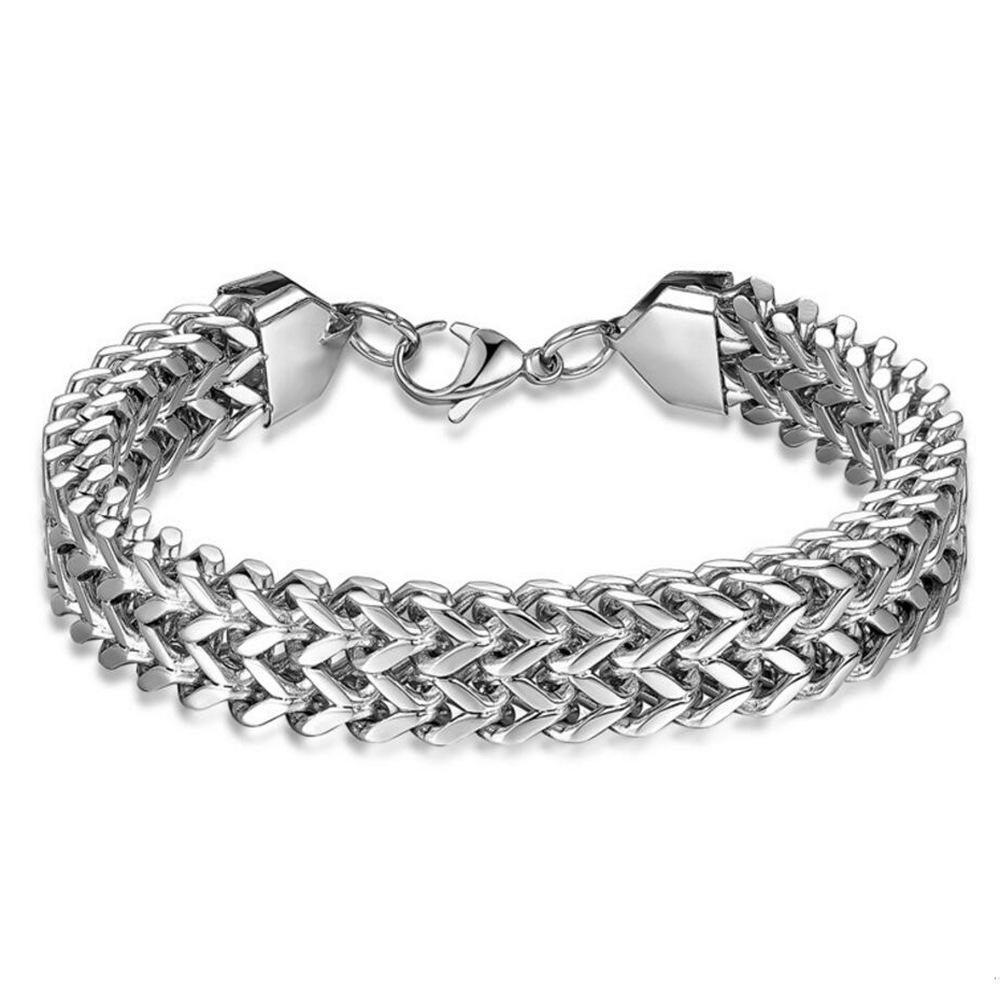 12MM Fashion Stainless Steel Dragon Bone Chain Bracelet - Trendy Hip Hop Style for Women