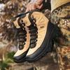Manufacturer's Black Mid Top Outdoor Boots Anti Kick Anti-collision Hiking Men's Combat