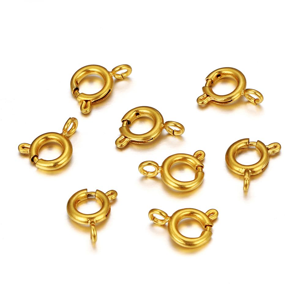 10pcs/lot Stainless Steel Gold Round Claw Spring Clasps Hooks for Bracelet Necklace Connectors DIY Jewelry Making Supplies