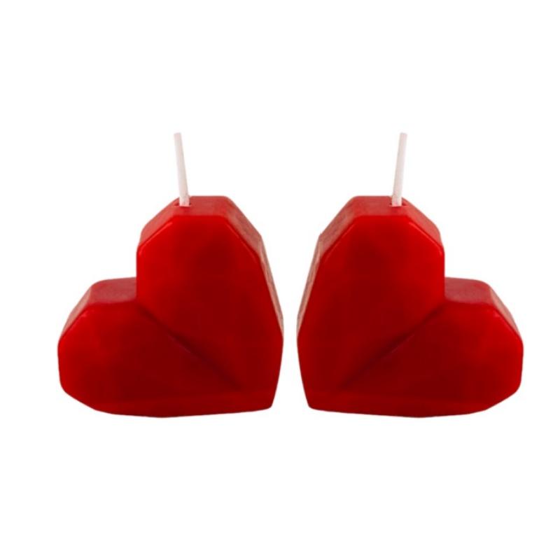 2pc Romantic Heart-Shaped Candles Flame Aromatherapy Candle Valentine’s Day Wedding Anniversaries Decor Perfect Gift for Couples