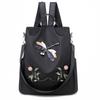 Backpack Women's New Three-dimensional Embroidery Dragonfly Oxford Cloth Backpack Outdoor Large-capacity Travel Bag