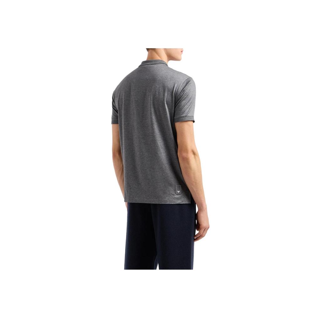 Emporio Armani Solid Color Logo Patch Pullover Polo Shirt Men tops Gray EM000312-AF10761-O8004