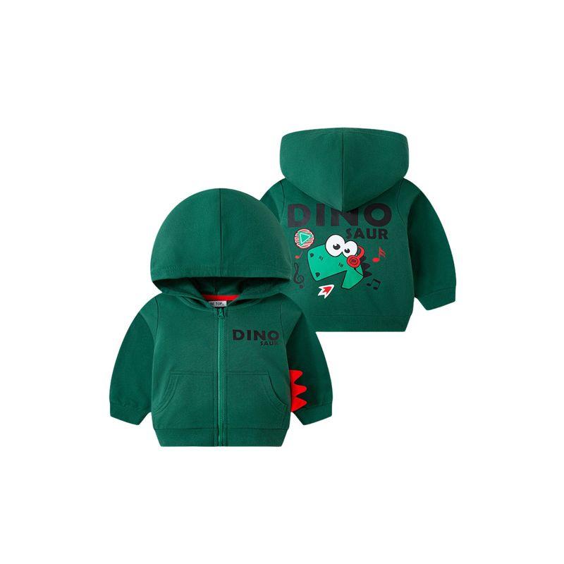 Boys' Pure Cotton Sweatshirt Jacket Spring and Autum Kidsren's Clothing Kidsren's Printed Dinosaur Top Baby Boy Hoodie Zipper Shirt