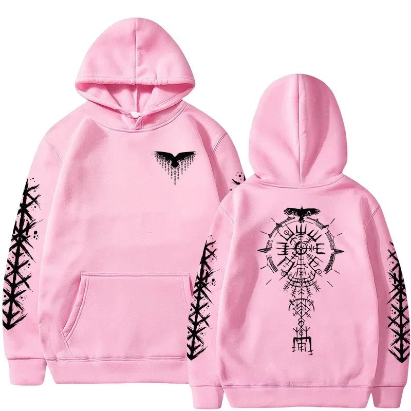 Ancient Viking Raven Print Hoodie Male Daily Casual Fashion Sporty Coats 2025 Autumn New Arrival Men's Sweatshirt High Quality