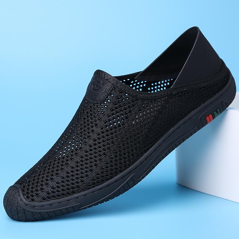 Neuankömmling Sommermode Herren Luftatmungsaktives Mesh Komfort Freizeitschuhe Slipper Männlich Hochzeitskleid Heimkehrschuhe