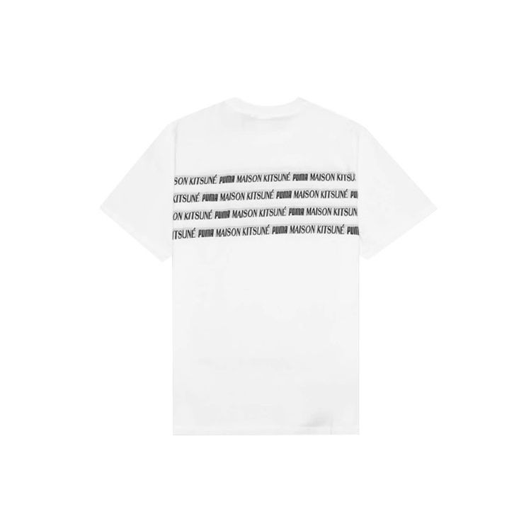 Puma X Maison Kitsune Engineered Tee With Embroidered Letters Men Tops White 532328-02