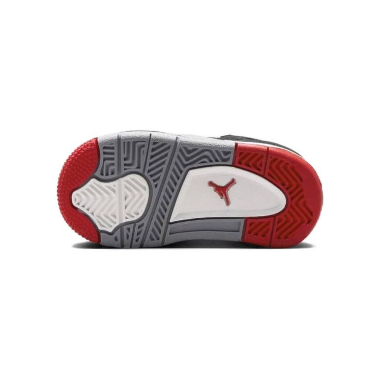 Air Jordan 4 Retro TD Bred Reimagined Baby Sneakers Black Fire-Red Cement-Grey BQ7670-006