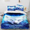 Set Biancheria da Letto Trapuntato di Lusso Animale Tigre Leopardo Lupo 3D, Set Letto Copripiumino Coperta Copricuscino, Set Biancheria da Letto King Queen Size