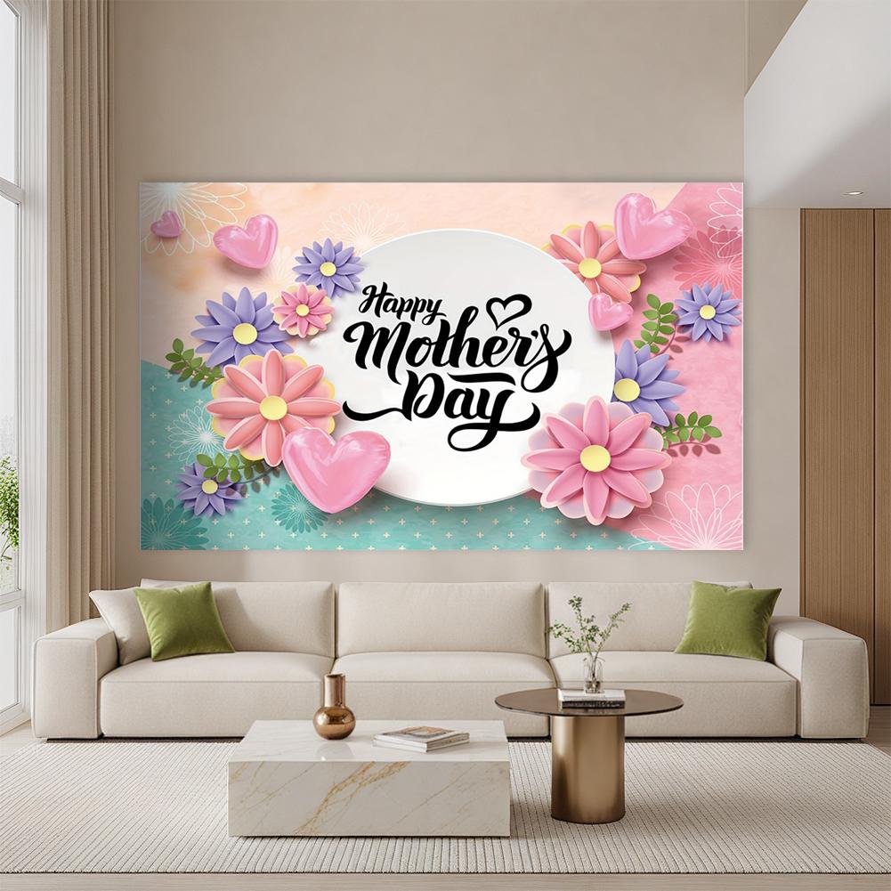Happy Mothers Day Banner Mothers Day Backdrop Flower Themed Mothers Day Background Mothers Day Decoration for Photography