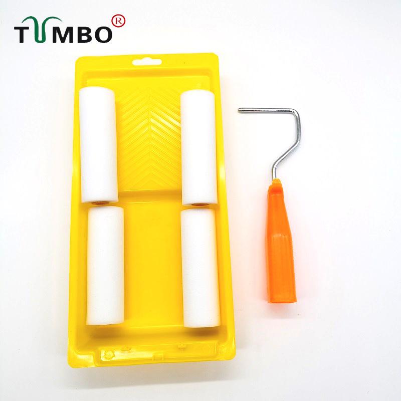 4-inch High-Density Sponge Roller with Tray for Wall Painting and Touch-Up