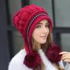 Fantasy Wool Knitted Hat with Earmuffs, Elastic Acrylic Fabric, Adjustable Brim, Storage Bag, Hand Wash or Dry Clean
