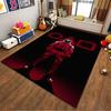 "Red Guard Illustration Carpet with Neon Shapes on Black Background" Suitable for use as an anti-slip for living room bedroom sofas