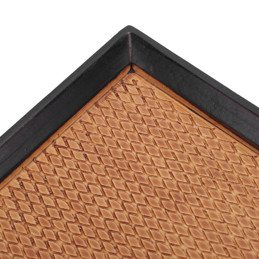 Non Slip Square Serving Tray Solid Wood Dessert Serving Tray Multifunctional Tray  For Coffee Table