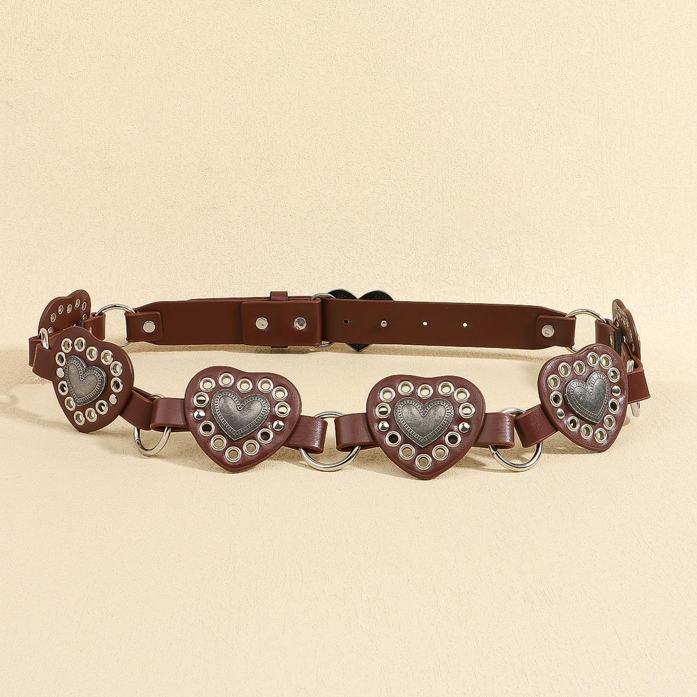 Zink Zinklegierung Cowgirl Gürtelschnalle Vintage Herz Hohl Gürtel Einfacher Cowboy Taillenbund Kleiderdekoration