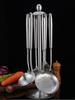 6/7Pcs Stainless Steel Cooking Tools Set, Pro Metal Kitchen Serving Utensils - Spatula Ladle Skimmer Pasta Server Serving Spoon