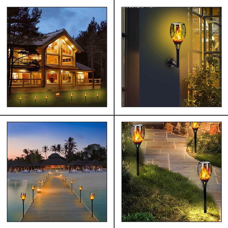 Waterproof Solar Outdoor Flame Light for Lawn, Courtyard, and Street