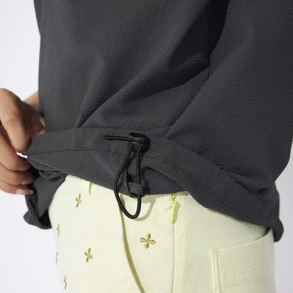 Marie Claire Soccer UV Dry 715661 Women's Half-Zip Short-Sleeve Shirt, Fabric, Protection, Fit, Black,