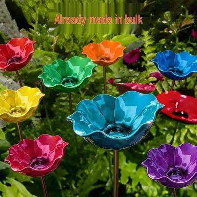 Handmade Metal Flower Garden Stake Water Sprinkler