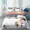 Duvet Cover Set 3D Santa Claus Merry Christmas Single Double Size Holiday Atmosphere Decoration Soft and Comfortable