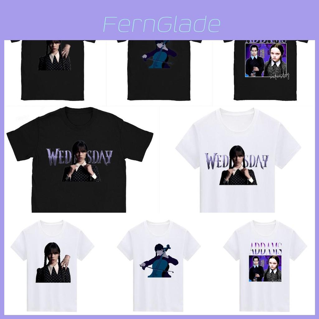 Die Addams Family Wednesday Unisex T-Shirt Top Stilvoll Weich Atmungsaktiv Bequem
