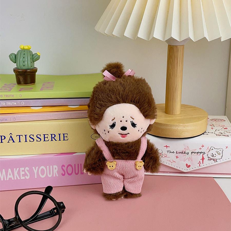 Cartoon Monkeyqi Doll Pendant Plush Toy Overalls Doll Bag Hanging Ornaments Grab Machine Doll Holiday Gift