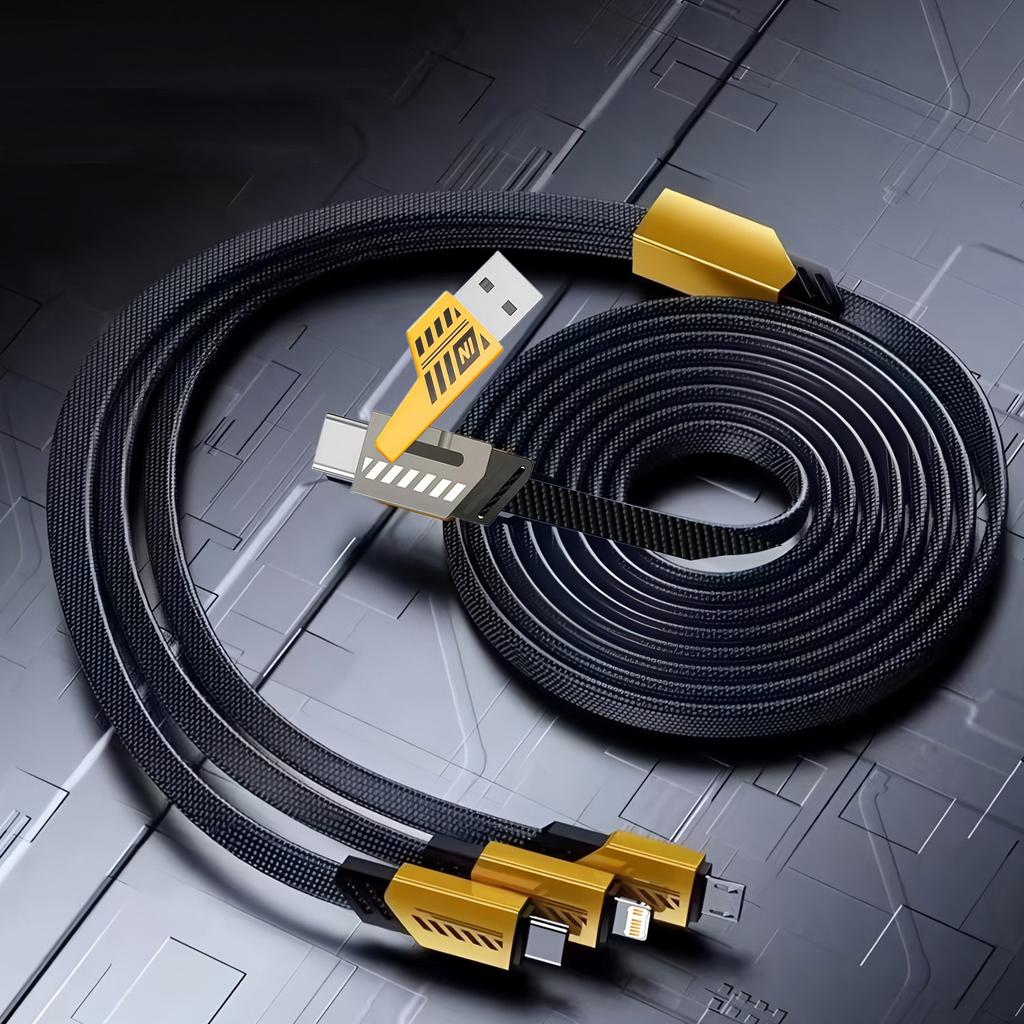240W 2-in-3 Multi-Interface Super Fast Charging Mecha Data Cable 1.2M Compatible With iPhone Android Notebook/Tablet