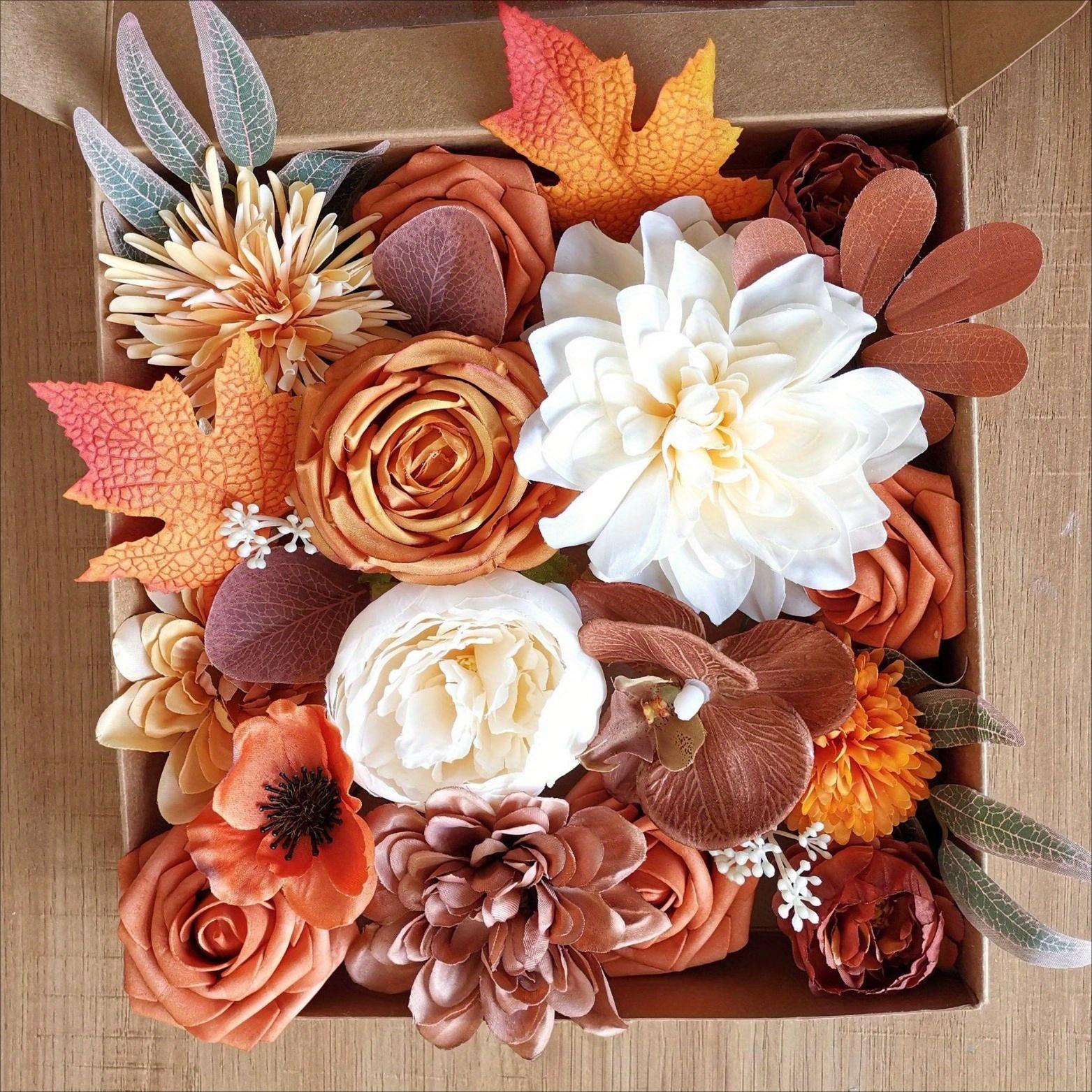 

1Pcs Simulated Autumn Orange Maple Leaf Gift Box Flowers, for wedding celebration bouquets, desktop decorations, holiday gifts, gifts for friends