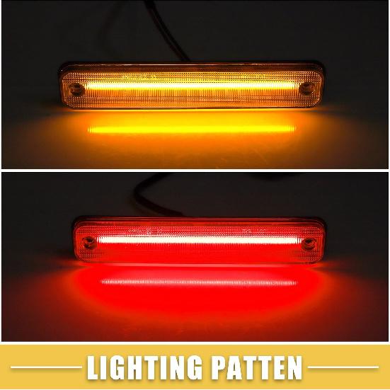 LED Side Marker Light 25952319 15114677 Front Rear Turn Signal Lights Fender Sidemarker Lamps for Hummer H2 2003-2009 Clear Lens Amber Red Light 2