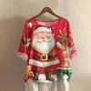 Women's Fashionable And Casual Shirt Half-sleeve Round Neck Print Cotton And Linen Blouse Top