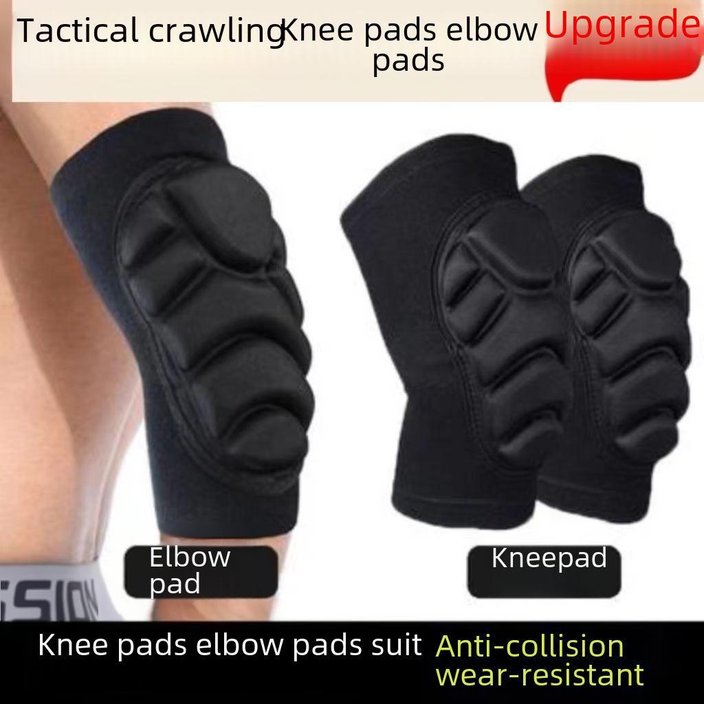 

Тактические наколенники и налокотники Thunderbolt Sports для защиты от столкновений, футбола, волейбола, катания на лыжах elbow pads, size XL чёрный