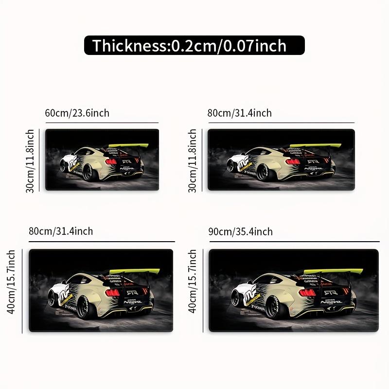 Mouse Pad with Stitched Edges Gaming Mat with Cool Racing Car Home Officel Desk Accessory and Gift for Gamers PC Non-Slip Rubber