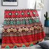 1Pc Bohemian Stripe Print Flannel Blanket, High Quality Comfortable for All Seasons, Home Decor, Warmth and Comfort, Perfect for Gifts