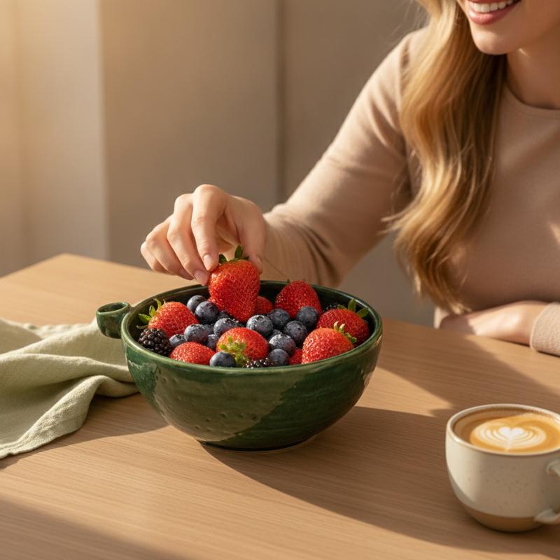 1 Stück Wirbelnde Beeren-Spülschüssel, Selbstrotierende Obst- & Gemüseschleuder mit Ablauf 360° Wirbelreinigung Küchensieb Werkzeug